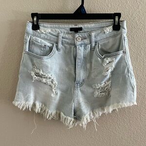 Distressed/ripped shorts with butterfly print size 5.